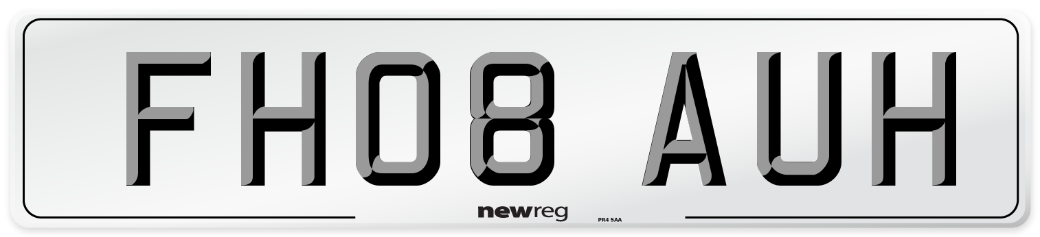 FH08 AUH Number Plate from New Reg